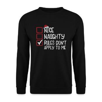Christmas Xmas Saying Humor Funny Witty - Unisex Sweatshirt - black - Front - Alina (178cm) & Michal (187cm)