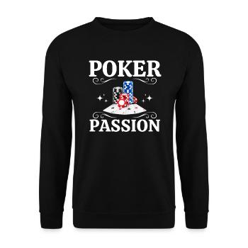 Poker Passion Kartenspiele - Unisex Pullover - Schwarz - Vorne - Alina (178cm) & Michal (187cm)