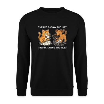 Lists and Files - Unisex Sweatshirt - black - Front - Alina (178cm) & Michal (187cm)