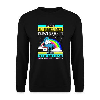 Cadeau de sauvetage princesse Licorne - Sweat-shirt Unisexe - noir - Devant - Alina (178cm) & Michal (187cm)