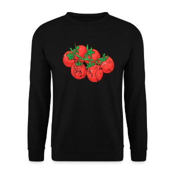 Retro vintage grunge style tomatoes - Unisex Sweatshirt - black - Front - Alina (178cm) & Michal (187cm)