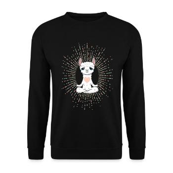 Yoga Lama in Love - Unisex Pullover - Schwarz - Vorne - Alina (178cm) & Michal (187cm)