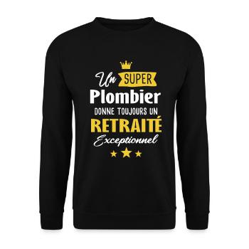 Plombier retraite futur retraité cadeau drôle - Sweat-shirt Unisexe - noir - Devant - Alina (178cm) & Michal (187cm)