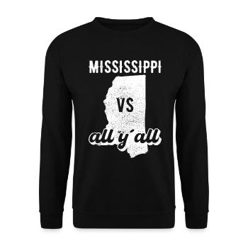 Mississippi all y all gift - Unisex Sweatshirt - black - Front - Alina (178cm) & Michal (187cm)