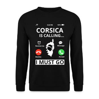 Korsika Flagge Korsika Fahne Corsica Korsischen - Unisex Pullover - Schwarz - Vorne - Alina (178cm) & Michal (187cm)