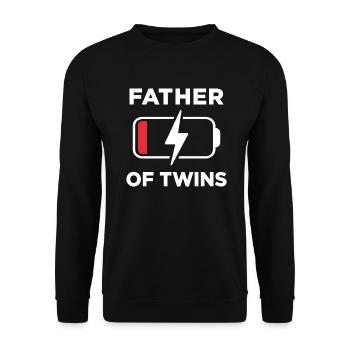 Vater von Zwillingen - Unisex Pullover - Schwarz - Vorne - Alina (178cm) & Michal (187cm)