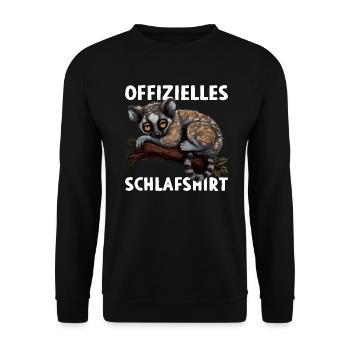 Lemur Katta Madagaskar Offizielles Schlafshirt - Unisex Pullover - Schwarz - Vorne - Alina (178cm) & Michal (187cm)