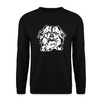 Pekingese Dog Dogs Portrait Pekingese Wilsigns - Unisex Sweatshirt - black - Front - Alina (178cm) & Michal (187cm)
