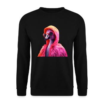 Flamant rose avec lunettes de soleil Colorful Cool Flamants roses - Sweat-shirt Unisexe - noir - Devant - Alina (178cm) & Michal (187cm)