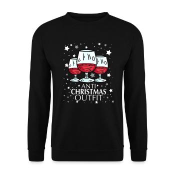 Anti Christmas - Unisex Pullover - Schwarz - Vorne - Alina (178cm) & Michal (187cm)