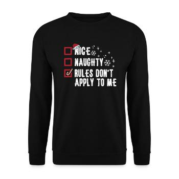 Christmas Xmas Saying Humor Funny Witty - Unisex Sweatshirt - black - Front - Alina (178cm) & Michal (187cm)