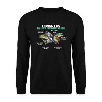 Pêche Pêche à la ligne Ce que je fais pendant mon temps libre - Sweat-shirt Unisexe - noir - Devant - Alina (178cm) & Michal (187cm)