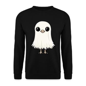Strauß Halloween Comic Geist - Unisex Pullover - Schwarz - Vorne - Alina (178cm) & Michal (187cm)