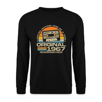 Original 1967 Vintage Birthday Gift Retro - Unisex Sweatshirt - black - Front - Alina (178cm) & Michal (187cm)