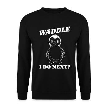 Waddle I do next Idée cadeau - Sweat-shirt Unisexe - noir - Devant - Alina (178cm) & Michal (187cm)