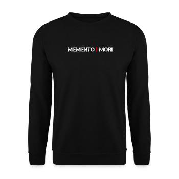 Memento Mori - Lateinischer Spruch - Unisex Pullover - Schwarz - Vorne - Alina (178cm) & Michal (187cm)