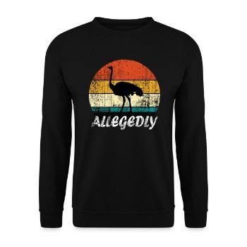 Retro Vintage Allegedly Ostrich - Unisex Sweatshirt - black - Front - Alina (178cm) & Michal (187cm)