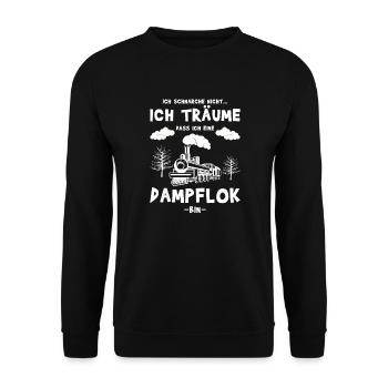Ich schnarche nicht - Dampflok - Unisex Pullover - Schwarz - Vorne - Alina (178cm) & Michal (187cm)