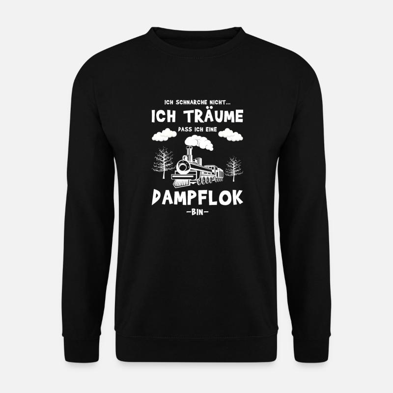 Ich schnarche nicht - Dampflok - Unisex Pullover - Schwarz