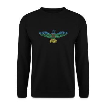 Amazigh Imazighen Flag Eagle North Africa Gift - Unisex Sweatshirt - black - Front - Alina (178cm) & Michal (187cm)
