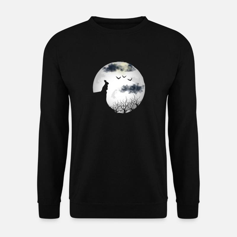 Halloween Mond Hase Häschen Geschenk - Unisex Pullover - Schwarz
