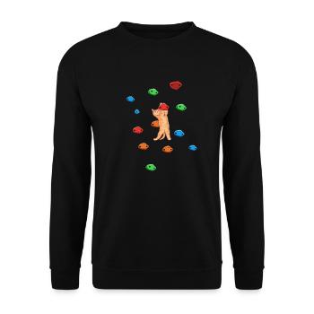 Cat Climbing Climber Climbing Gift - Unisex Sweatshirt - black - Front - Alina (178cm) & Michal (187cm)