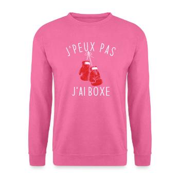 J'Peux Pas J'ai Boxe Humour Cadeau - Sweat-shirt Unisexe - rose - Devant