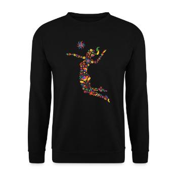 Volleyballerin Blumen Mädchen Volleyball Spielerin - Unisex Pullover - Schwarz - Vorne - Alina (178cm) & Michal (187cm)