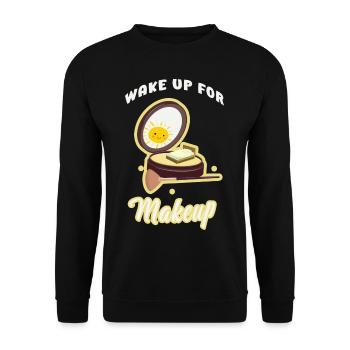 Wake Up For Makeup Beauty Artist Beautician - Unisex Sweatshirt - black - Front - Alina (178cm) & Michal (187cm)