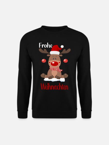 Rentier-Frohe Weihnachten - Unisex Pullover - Schwarz