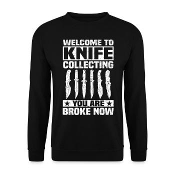 Knife Collector Sayings | Knife Collection Gifts - Unisex Sweatshirt - black - Front - Alina (178cm) & Michal (187cm)