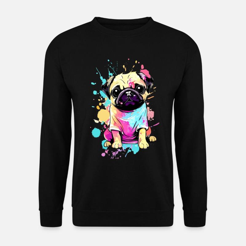 Illustration de carlin créatif coloré - Sweat-shirt Unisexe - noir