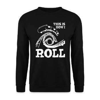 This is How I Roll Roller Coaster1 - Unisex Sweatshirt - black - Front - Alina (178cm) & Michal (187cm)