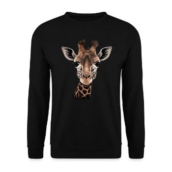 Giraffe Africa - Unisex Sweatshirt - black - Front - Alina (178cm) & Michal (187cm)