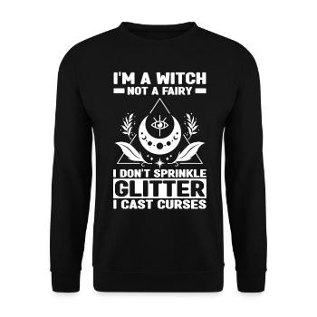 Hexen Sprüche | Hexerei Hexe Esoterik Geschenkidee - Unisex Pullover - Schwarz - Vorne - Alina (178cm) & Michal (187cm)