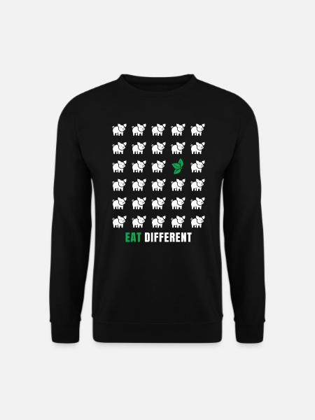Vegan Veganer Eat Different Geschenkidee - Unisex Pullover - Schwarz