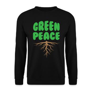 Green Peace Nature - Unisex Sweatshirt - black - Front - Alina (178cm) & Michal (187cm)