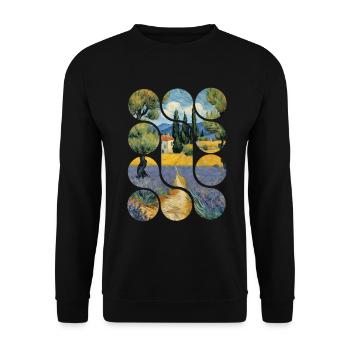 Vintage Artistic Landscape Design - Unisex Sweatshirt - black - Front - Alina (178cm) & Michal (187cm)