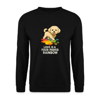 Love is a Four-Pawed Rainbow – Pride Dog - Unisex Sweatshirt - black - Front - Alina (178cm) & Michal (187cm)