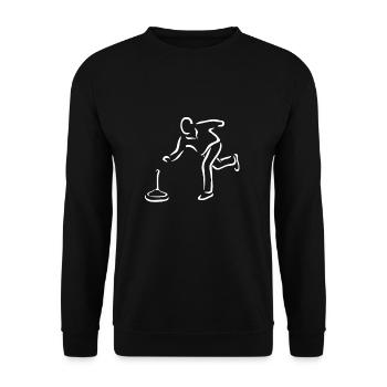 Stockschießen curling - Unisex Pullover - Schwarz - Vorne - Alina (178cm) & Michal (187cm)