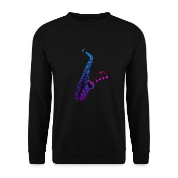 saxophone - Unisex Sweatshirt - black - Front - Alina (178cm) & Michal (187cm)