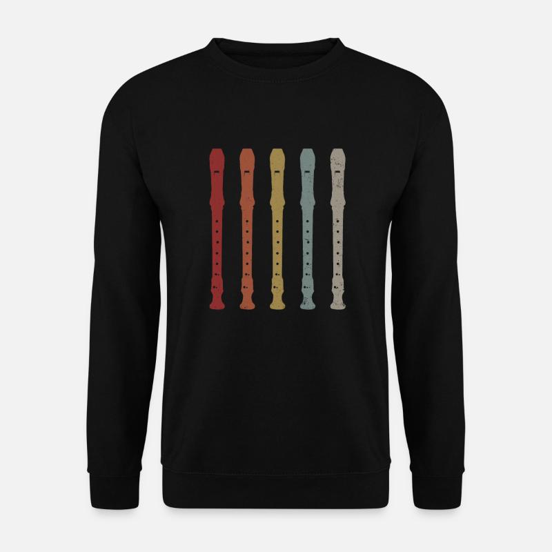 Blockflöte Flöte - Unisex Pullover - Schwarz