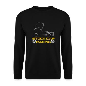 BRISCA Stock Car Racing car with chequered flags - Unisex Sweatshirt - black - Front - Alina (178cm) & Michal (187cm)