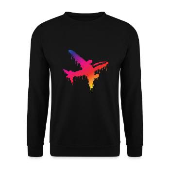 plane - Unisex Sweatshirt - black - Front - Alina (178cm) & Michal (187cm)