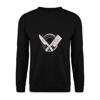 Butcher Tools - Unisex Sweatshirt - black - Front - Alina (178cm) & Michal (187cm)