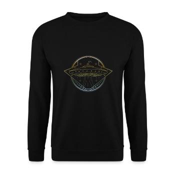 Ufo motiv - Unisex Pullover - Schwarz - Vorne - Alina (178cm) & Michal (187cm)