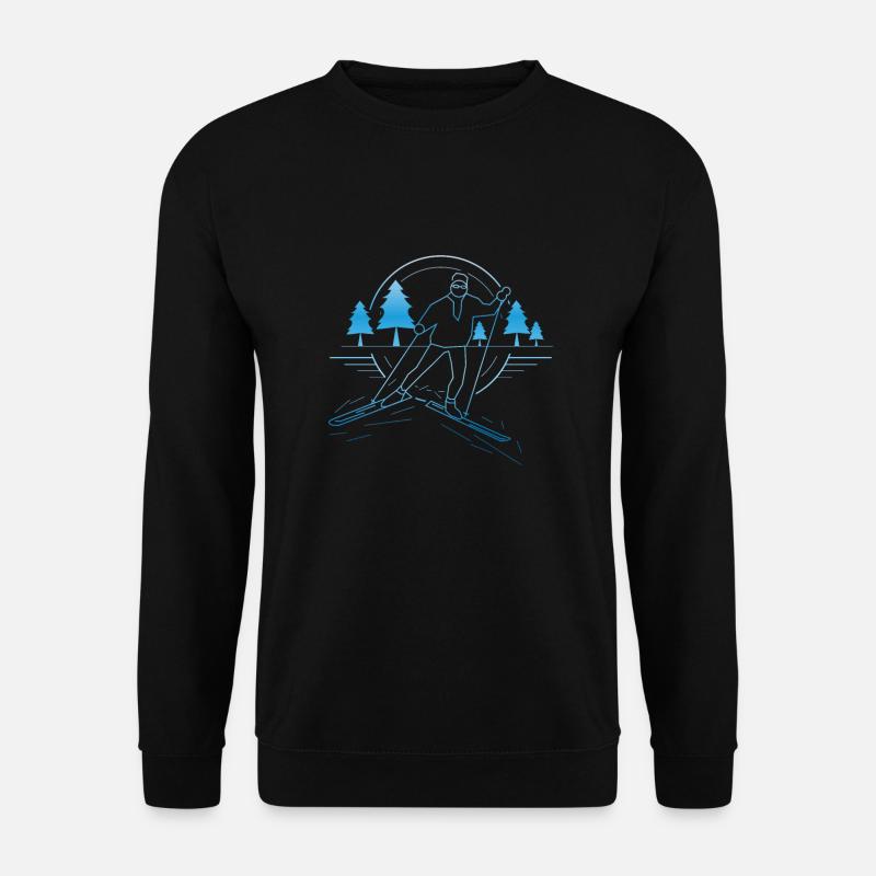 Langlauf Design - Unisex Pullover - Schwarz