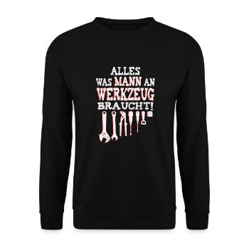 Männer Werkzeug - Unisex Pullover - Schwarz - Vorne - Alina (178cm) & Michal (187cm)