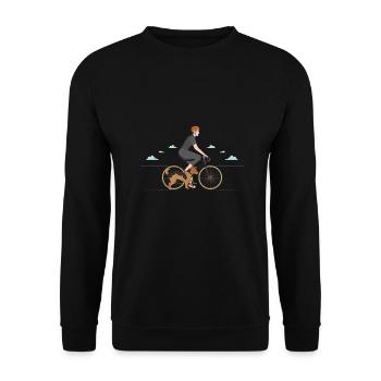 Jack Russell bike - Unisex Sweatshirt - black - Front - Alina (178cm) & Michal (187cm)