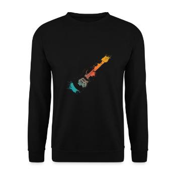 E-Gitarre Splash - Unisex Pullover - Schwarz - Vorne - Alina (178cm) & Michal (187cm)